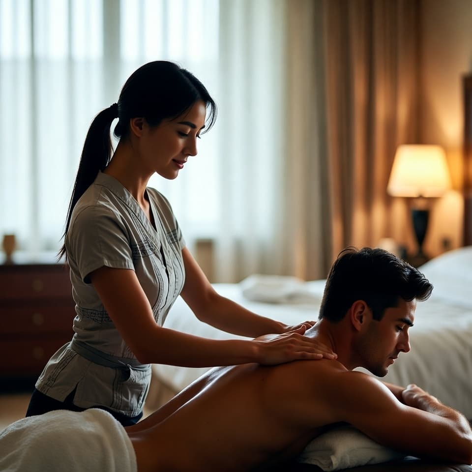 아산시 방문 케어를 표현한 안내 이미지